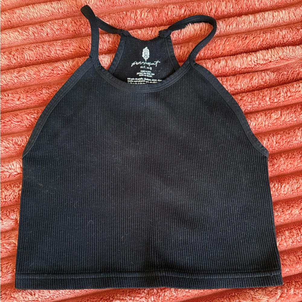 FP Movement Free People Black Happiness Runs Crop Tank